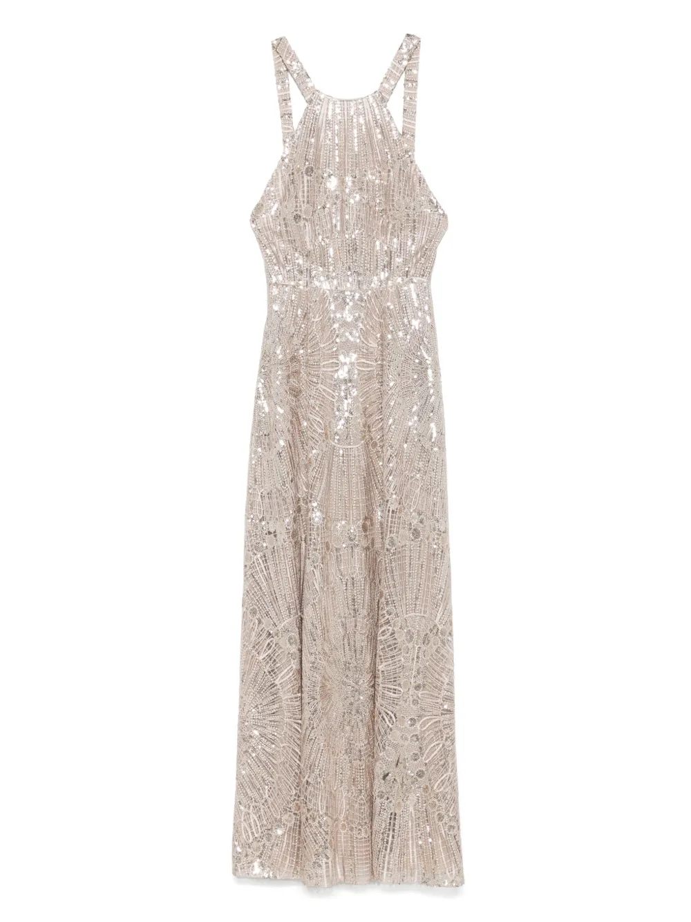 Elie Saab Maxi-jurk verfraaid met pailletten Bruin