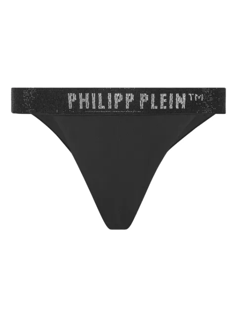 Philipp Plein bikini bottom con banda del logo