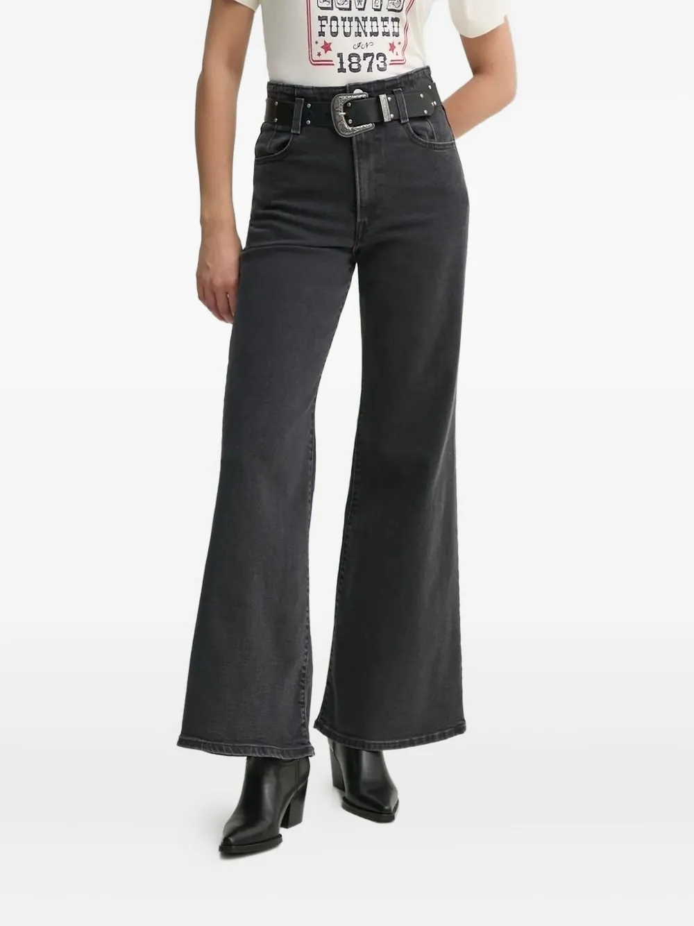 Levi's Ribcage Bell flared jeans Zwart