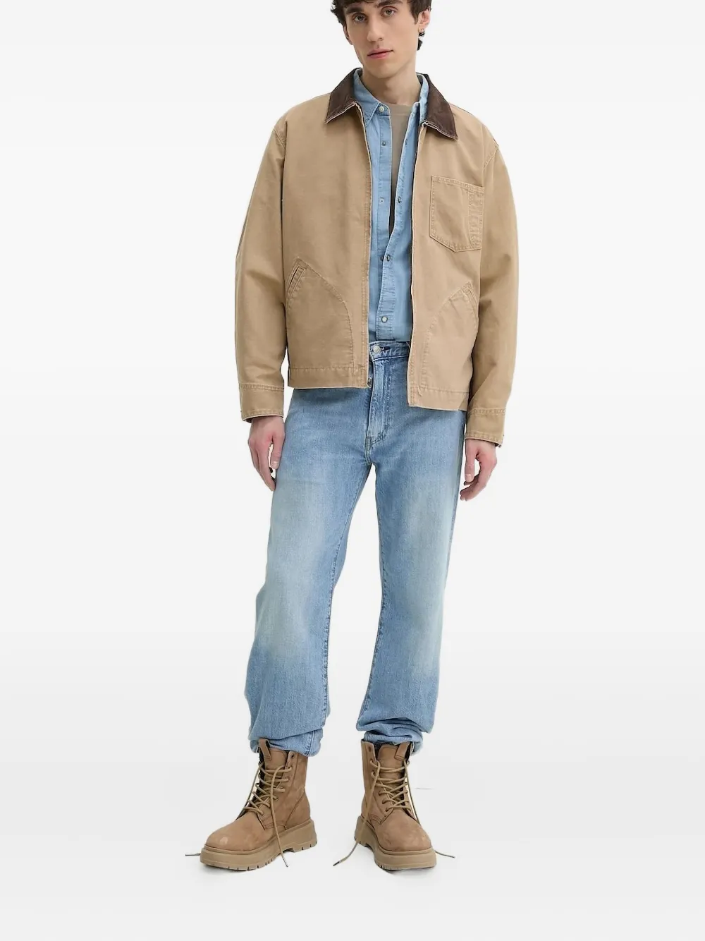 Levi's Jack met ribfluwelen kraag Beige