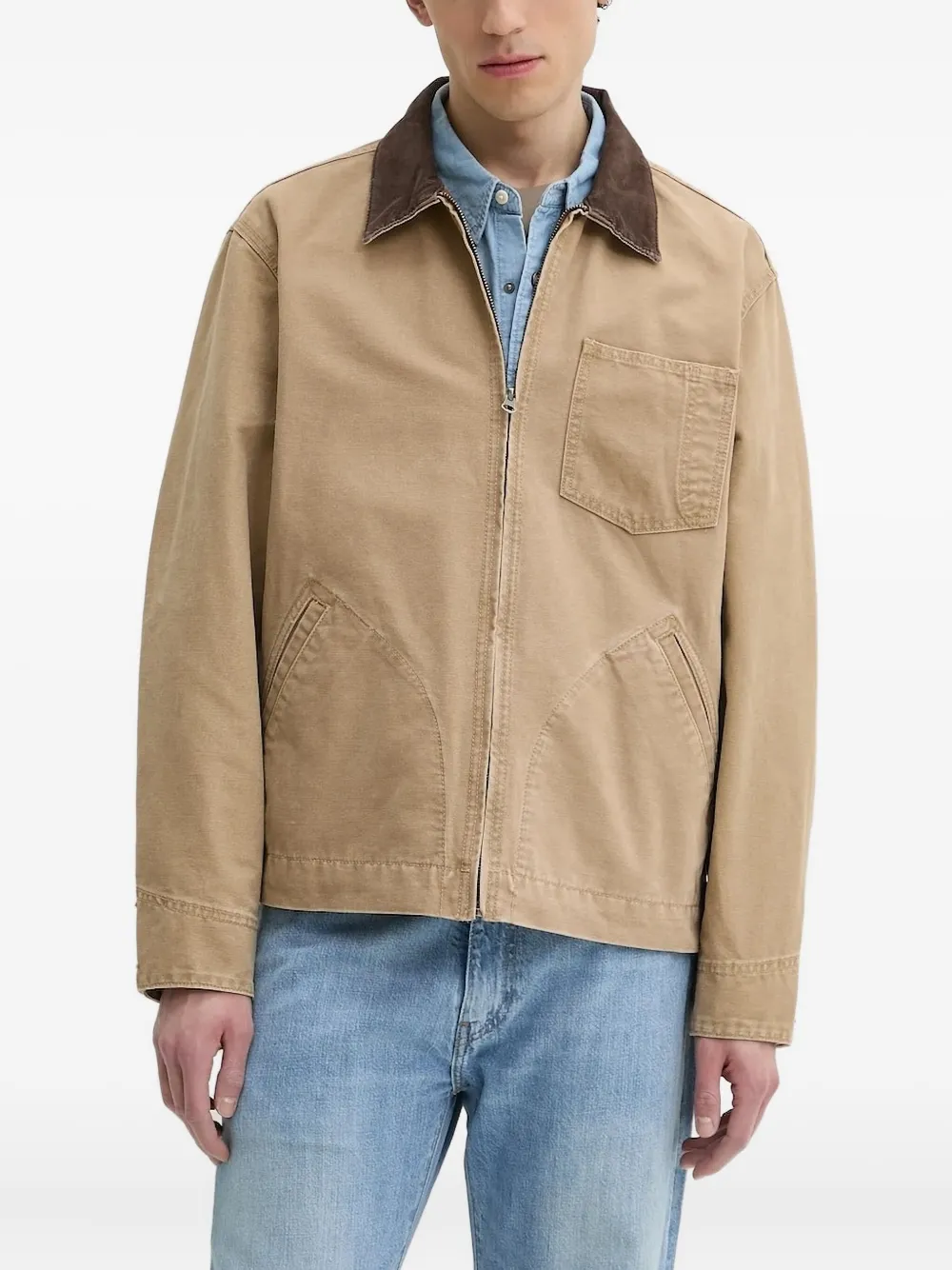 Levi's Jack met ribfluwelen kraag Beige
