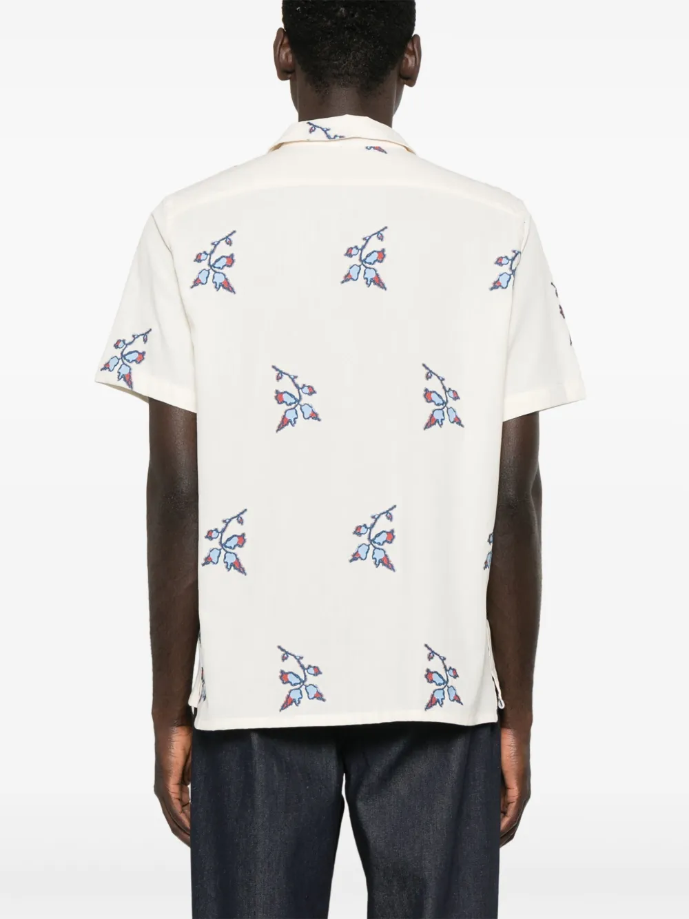 PS Paul Smith Overhemd met geborduurde bloemen Beige