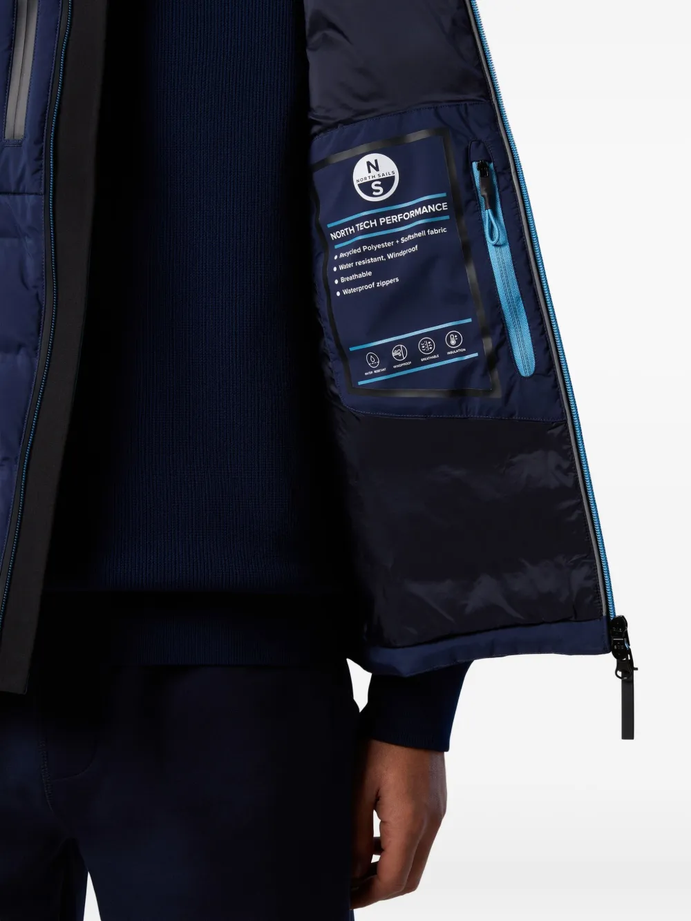 North Sails quilted vest Blauw