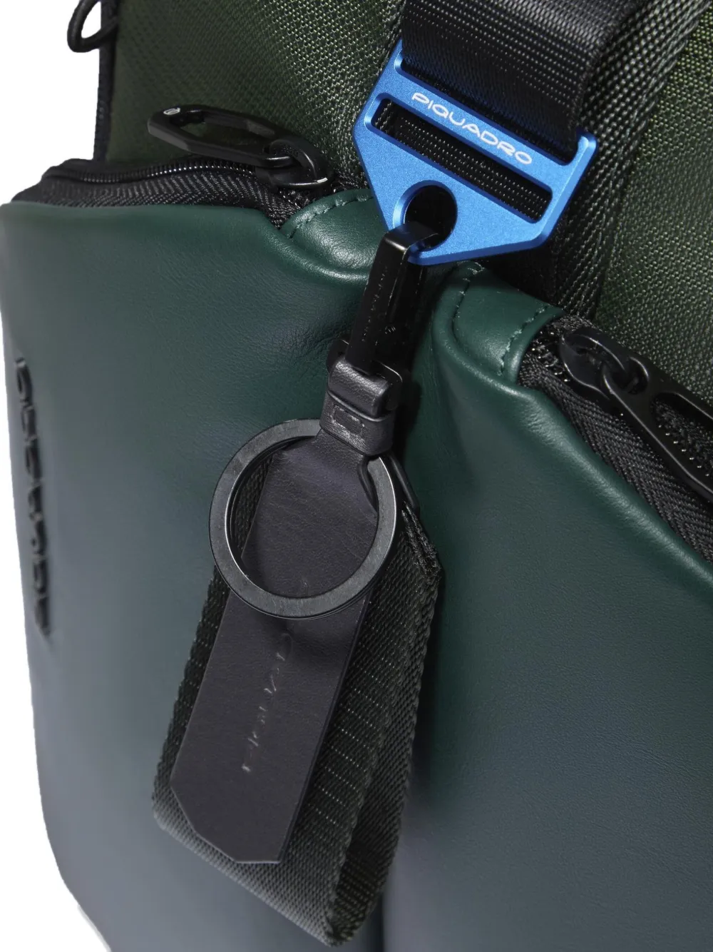 PIQUADRO leather-paneled backpack Groen