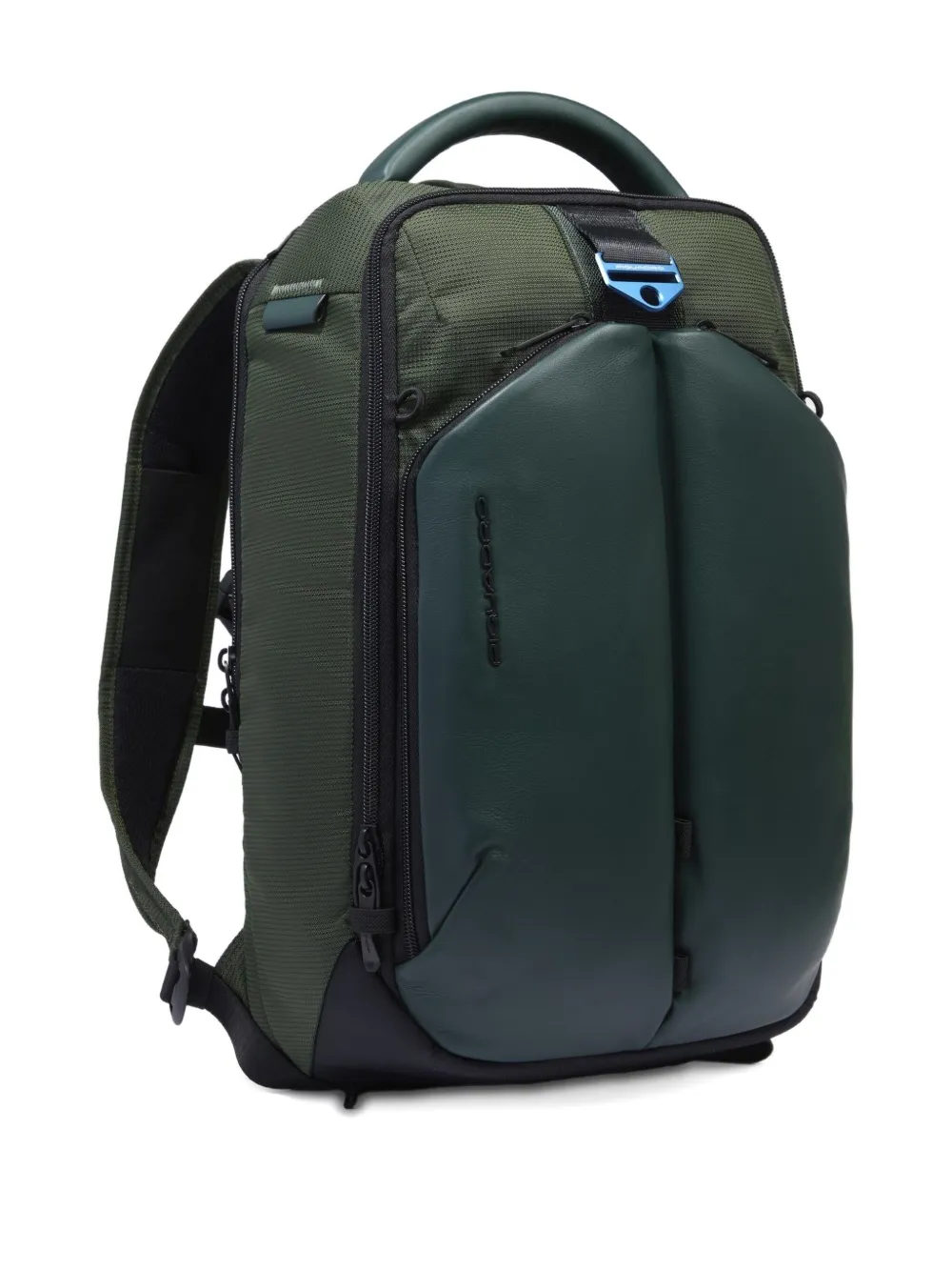 PIQUADRO leather-paneled backpack Groen