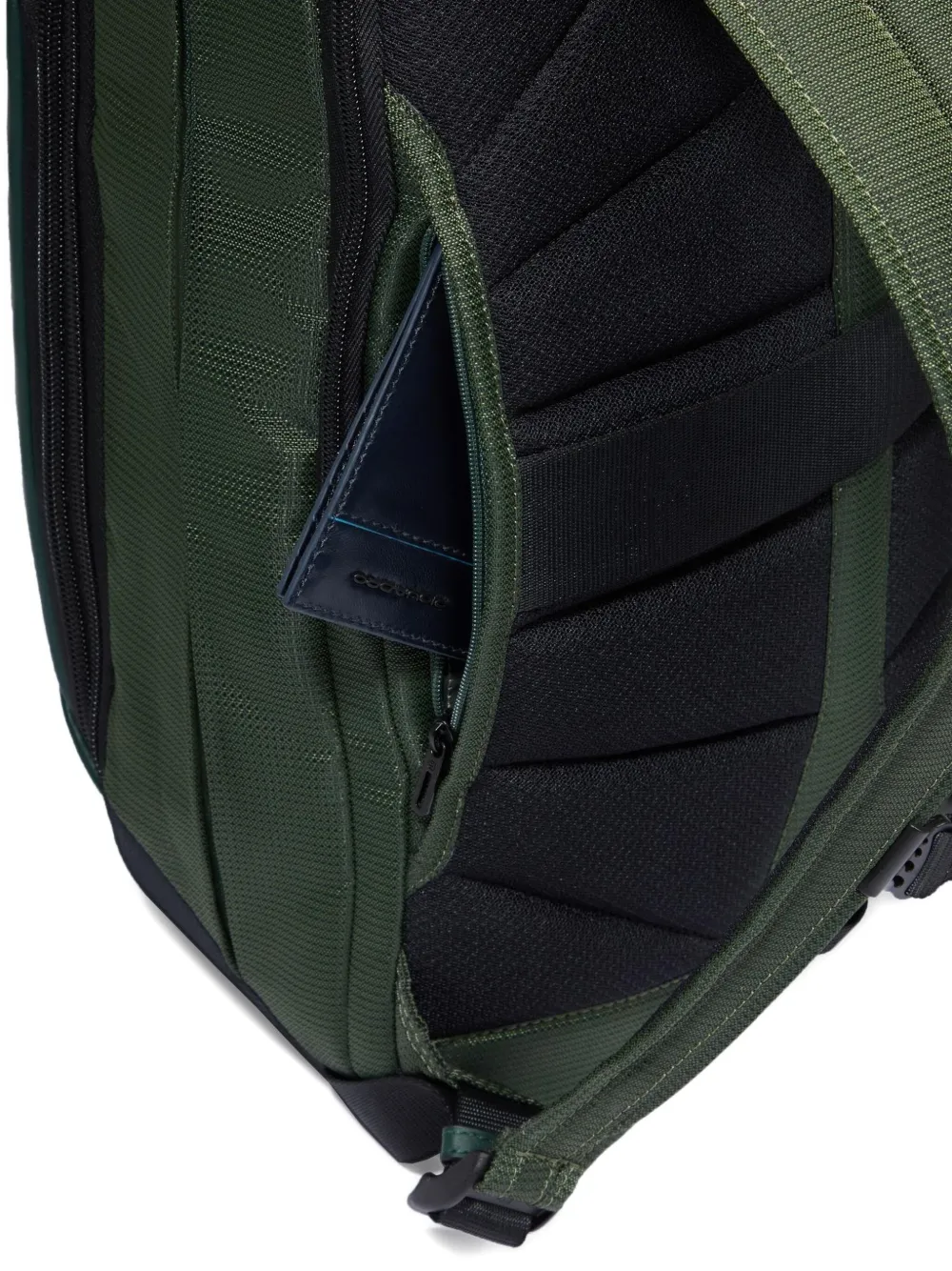 PIQUADRO leather-paneled backpack Groen