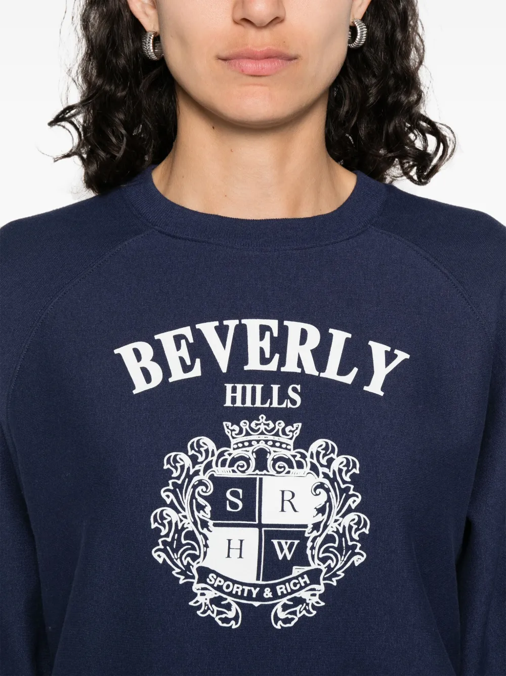 Sporty & Rich Beverly Hills sweater met wapenschild Blauw