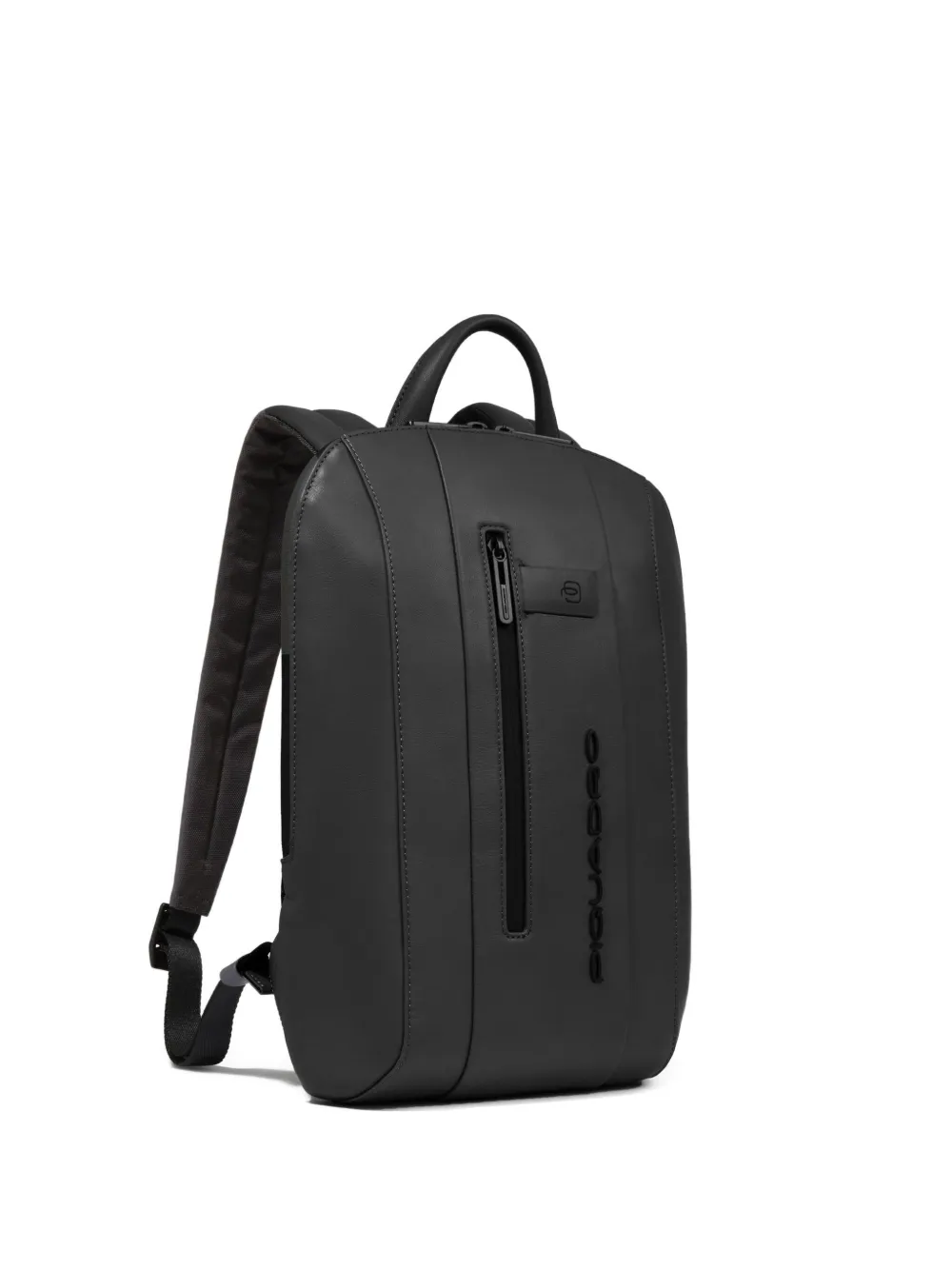 PIQUADRO top-handle leather backpack Zwart