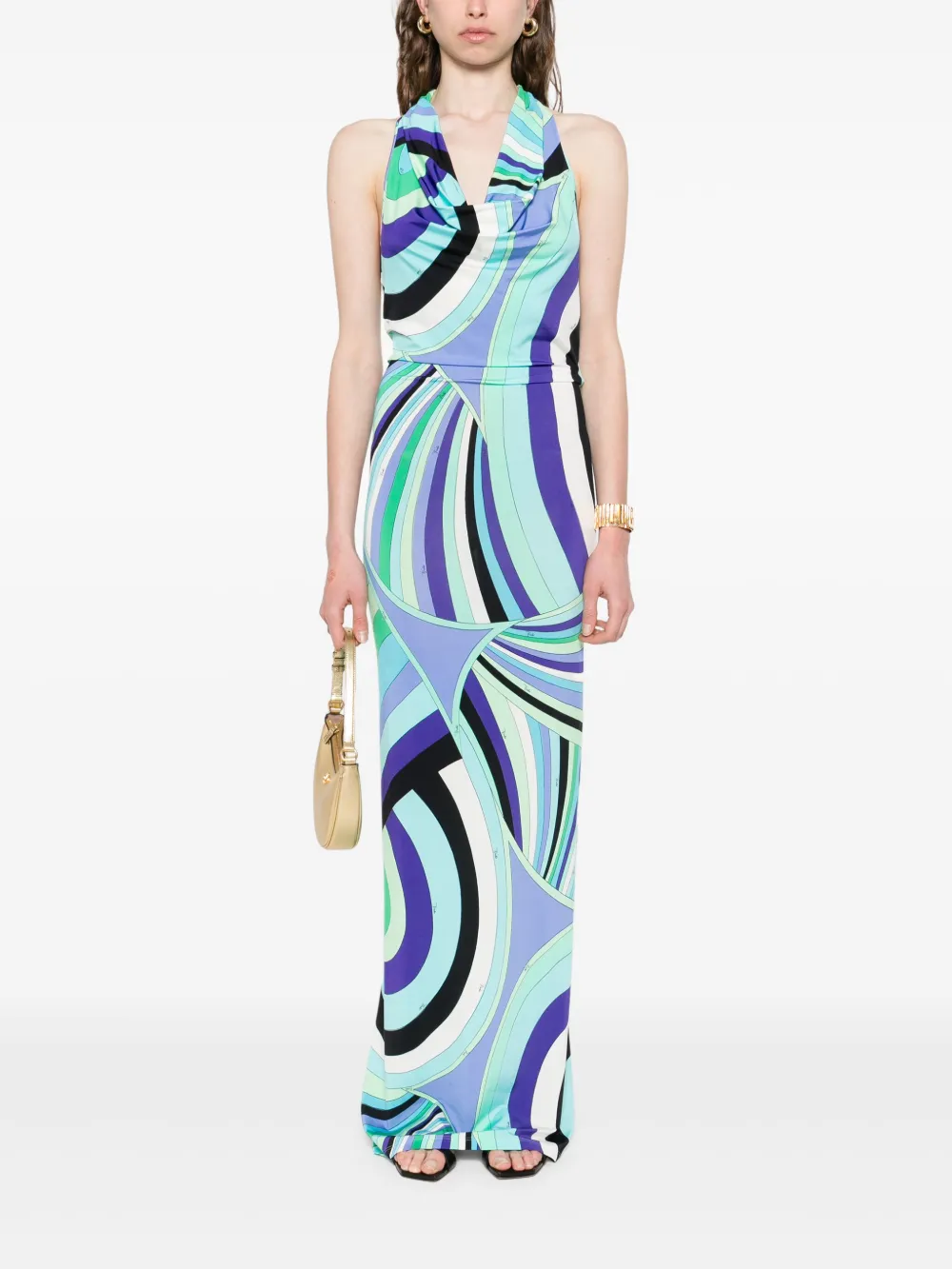 PUCCI Iride-print maxi dress - Blauw