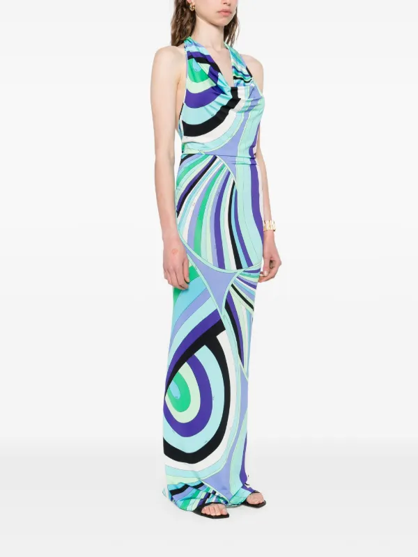 PUCCI Zijden maxi-jurk Blauw FARFETCH NL - Main Image