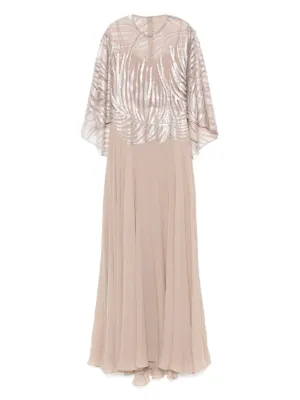 embroidered dress prom Elie Saab Sequined Tulle Gown in Blue main image 1