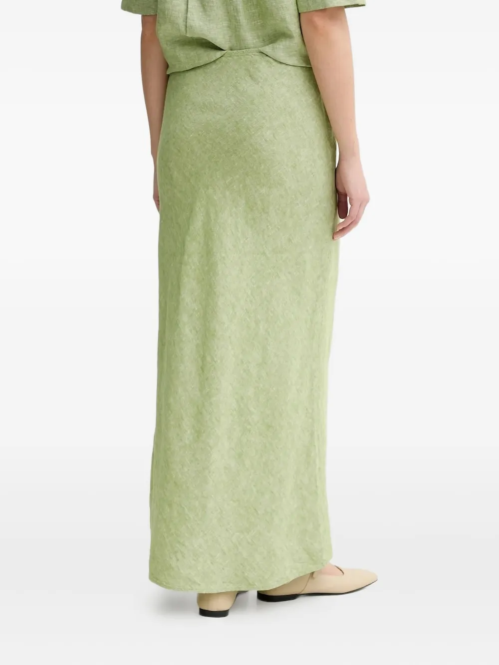 SAMSOE SAMSOE Sagneta linnen maxi-rok - Groen