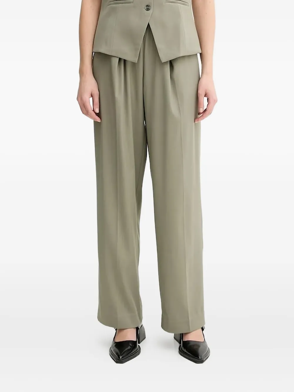 SAMSOE Julia broek met elastische taille Groen