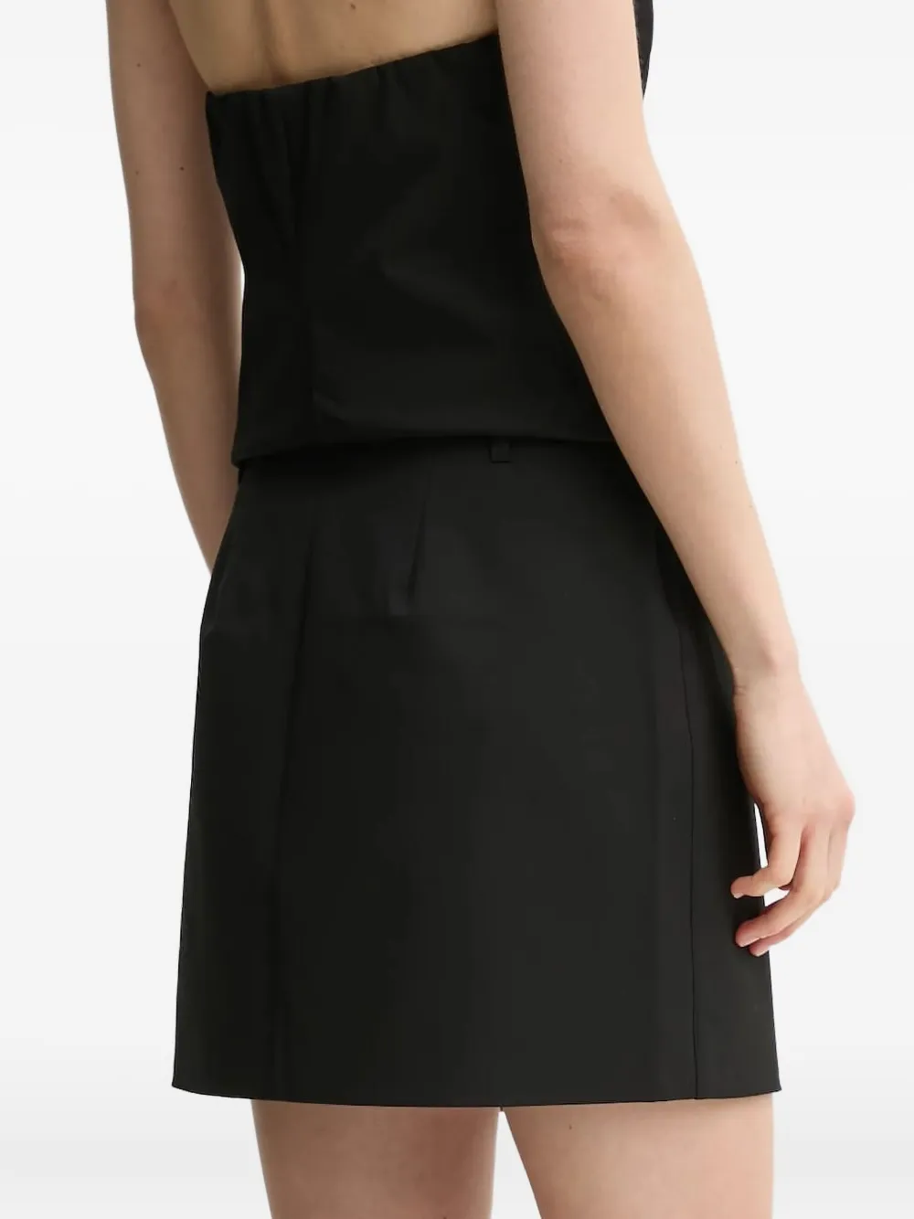 SAMSOE SAMSOE Straight mini-wikkelrok met knoopdetail - Zwart