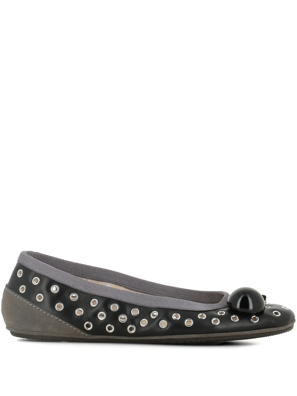 Dove Nuotano Gli Squali eyelet-embellished ballerina shoes Black