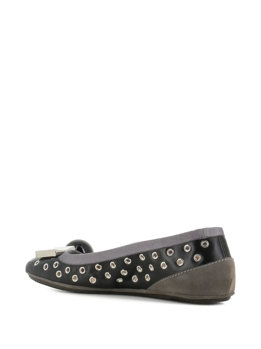 Dove Nuotano Gli Squali eyelet-embellished ballerina shoes Black
