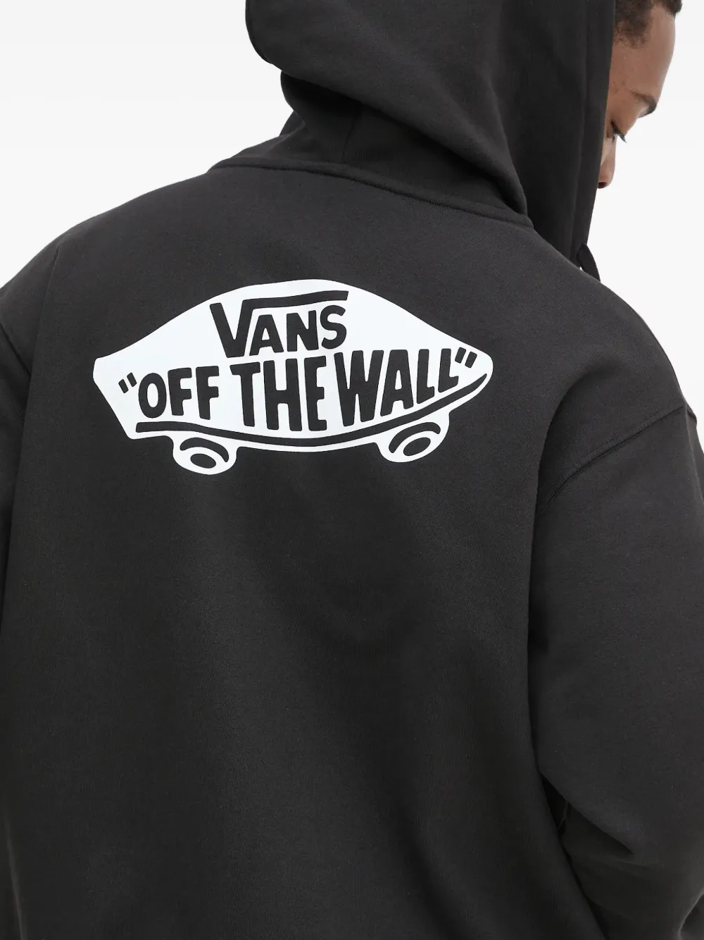 Vans Hoodie met logoprint en rits Zwart