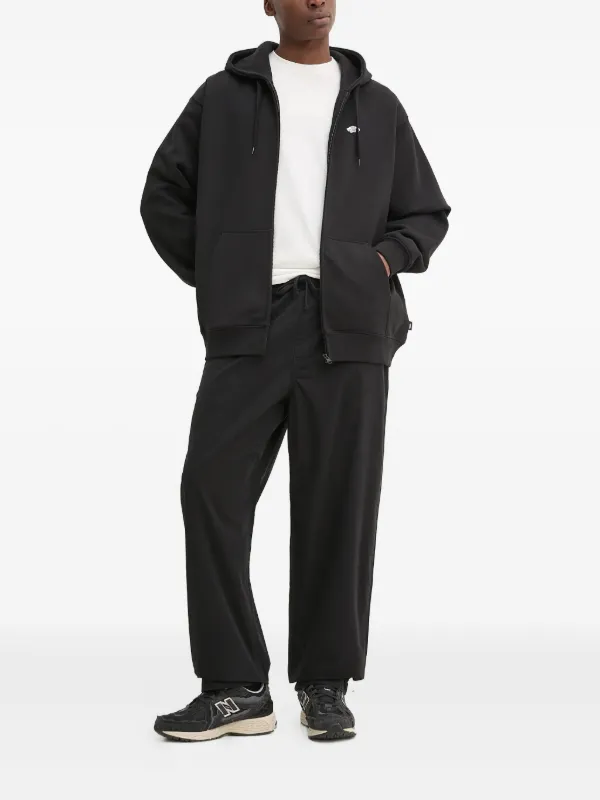sanslimite スパンジップアップパーカー ブラック S-BOXT-HOOD-ZIP-DIV Zip-up hoodie with Diesel embroidery