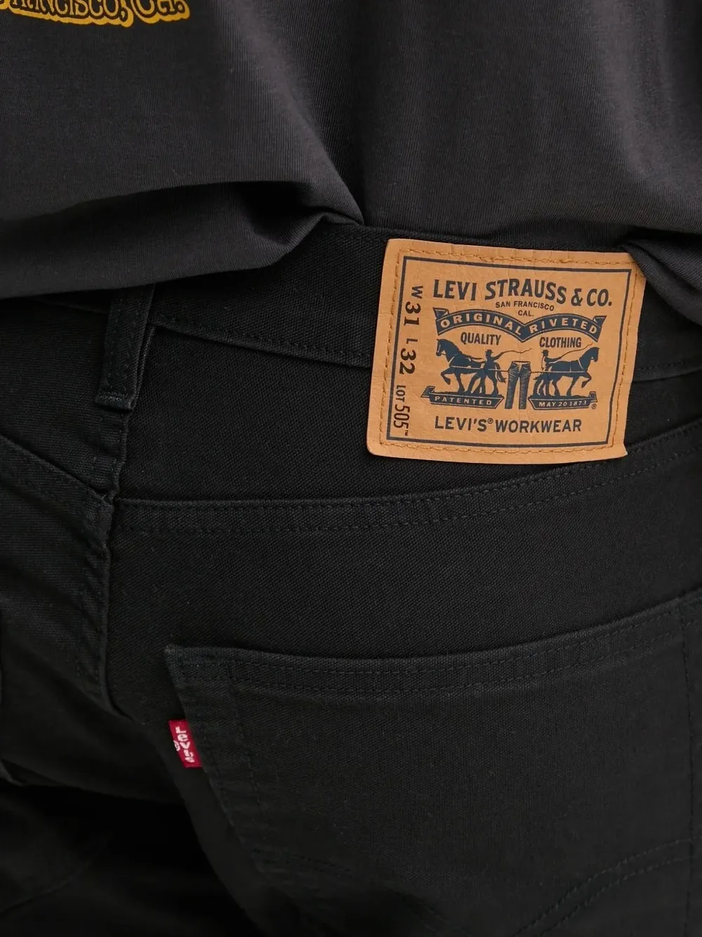 Levi's 505 jeans met cargo zak Zwart