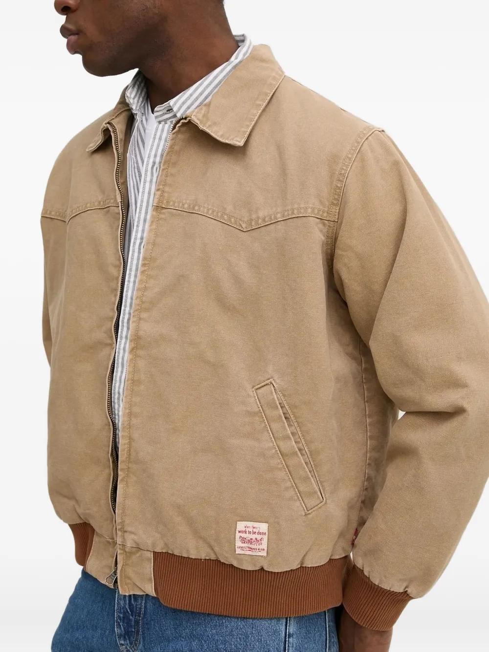 Levi's Embarcadero bomberjack met rits Beige