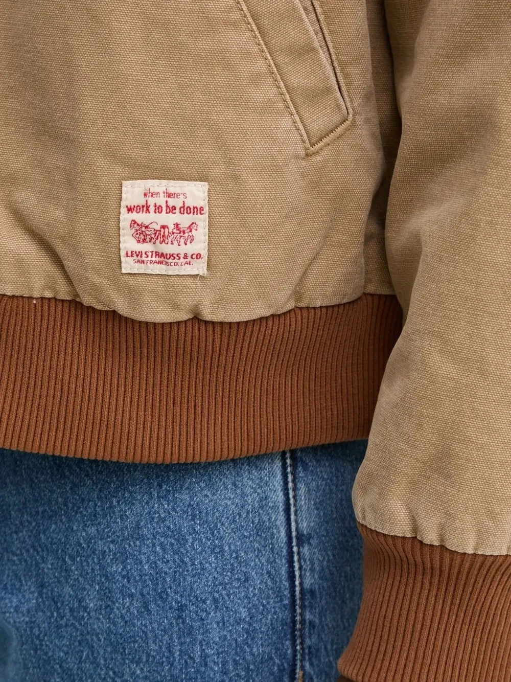 Levi's Embarcadero bomberjack met rits Beige