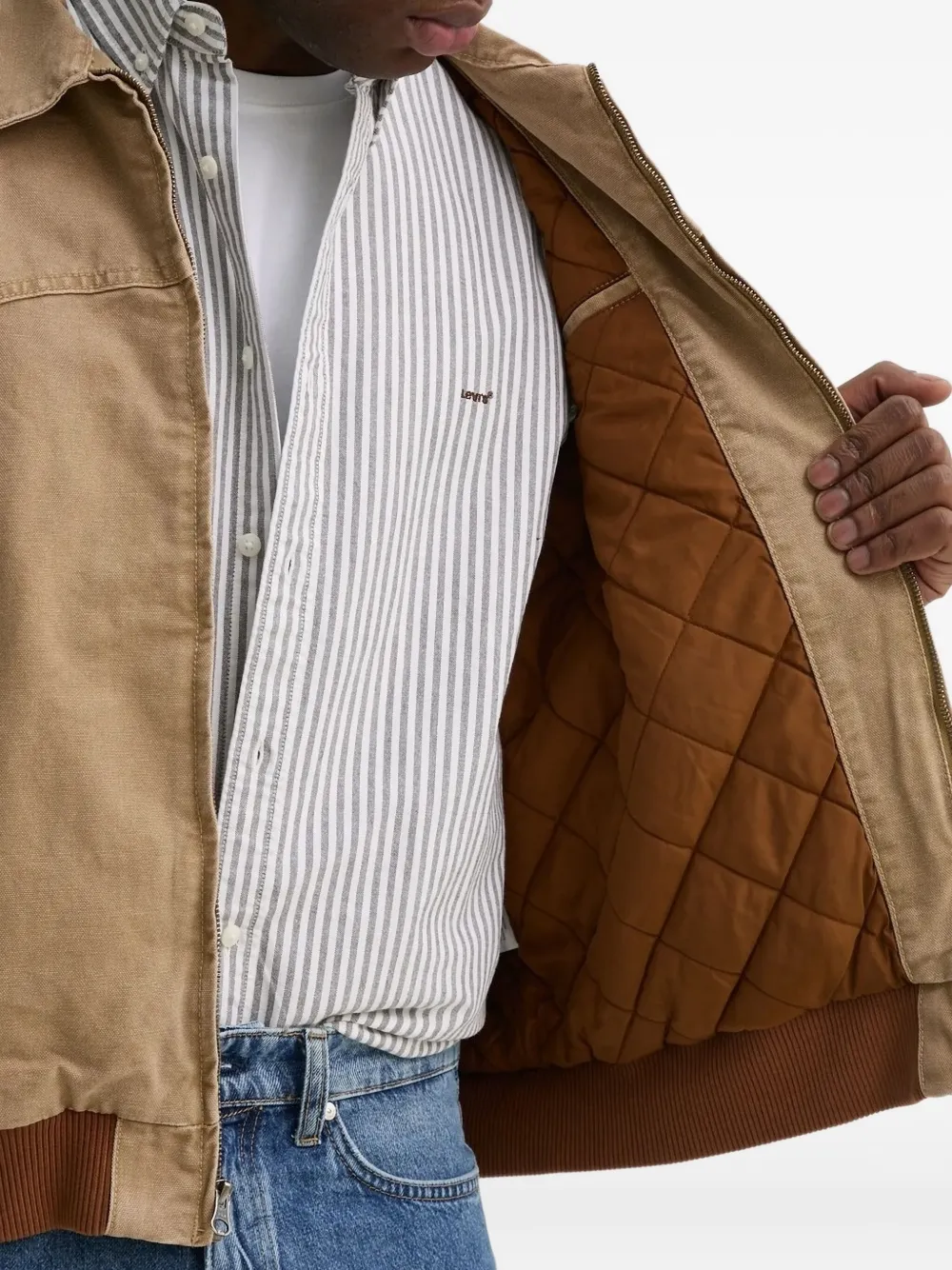 Levi's Embarcadero bomberjack met rits Beige