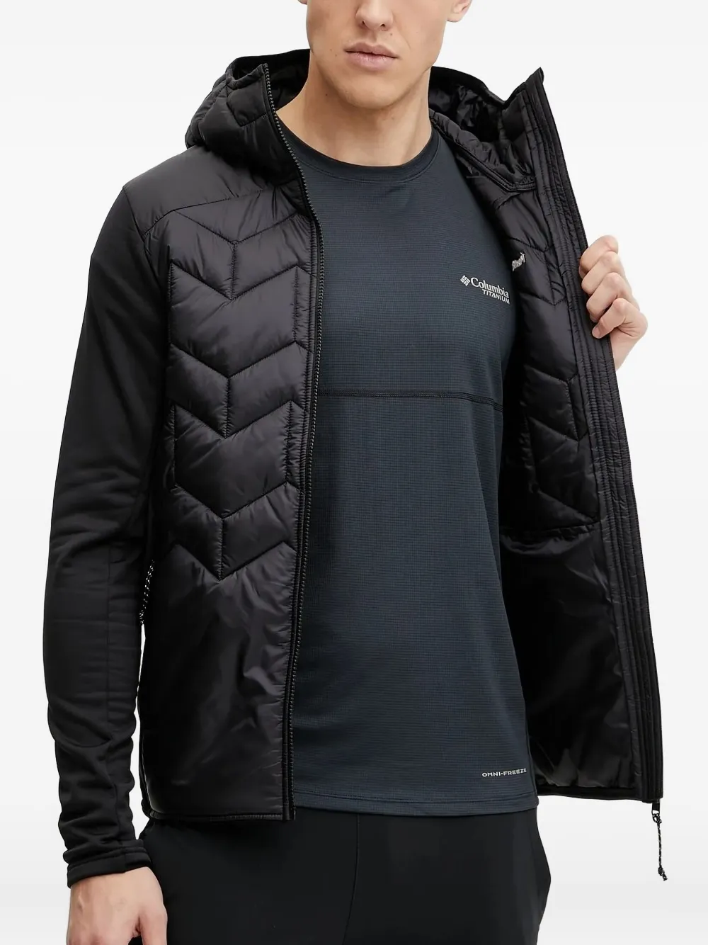 Peak Performance quilted hooded jacket Zwart