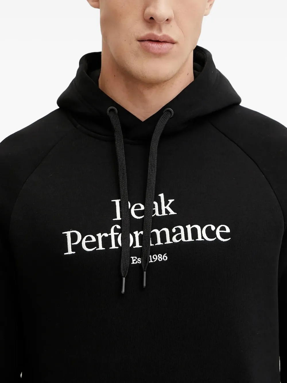 Peak Performance Hoodie met geborduurd logo Zwart