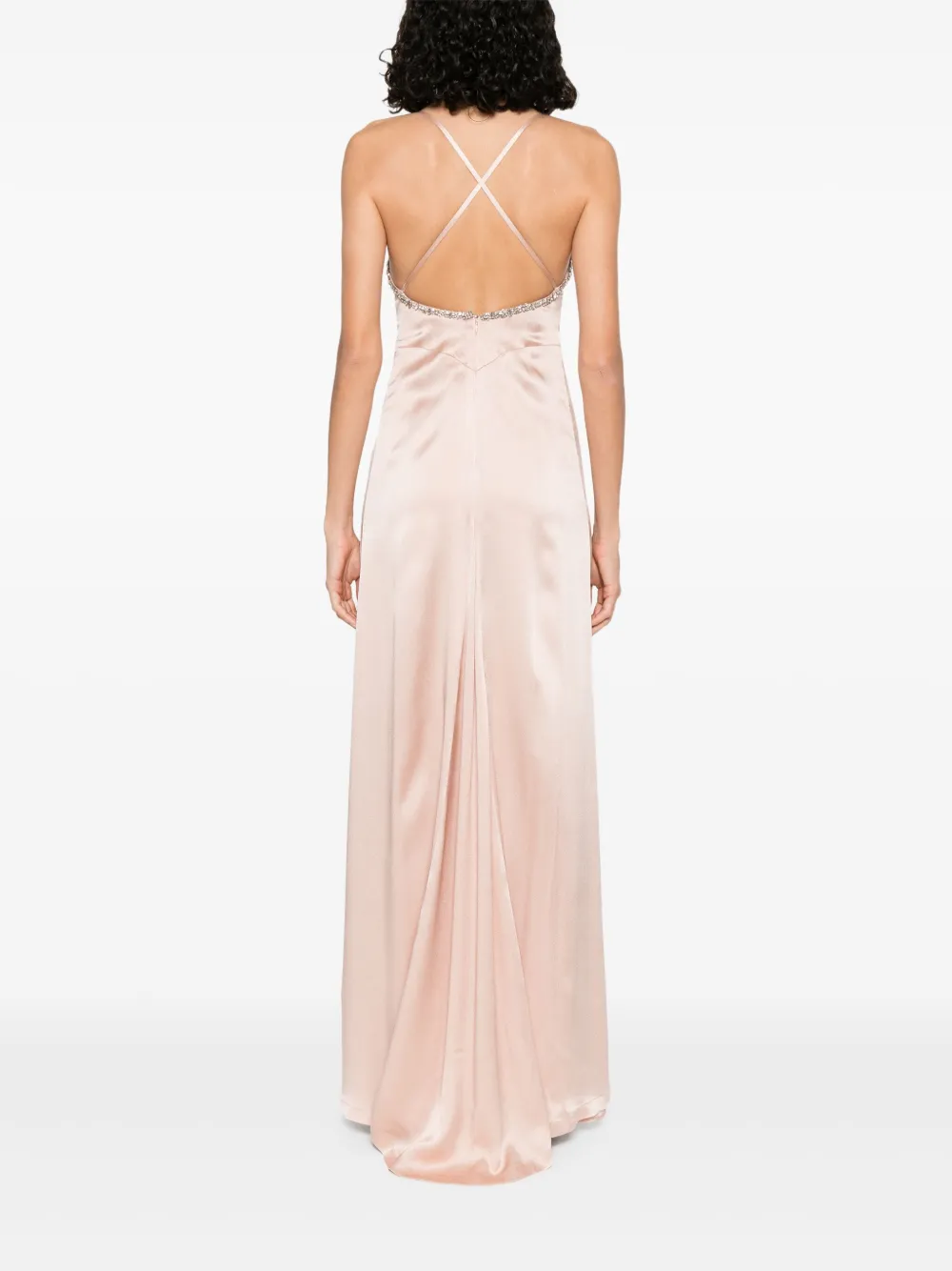 Amen Jurk met satijnen afwerking Beige