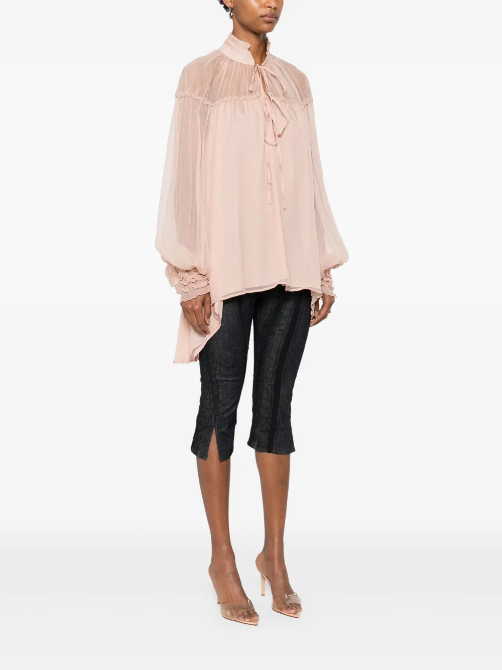 Amen Zijden blouse Roze