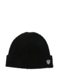 Ea7 Emporio Armani logo-patch beanie hat - Black