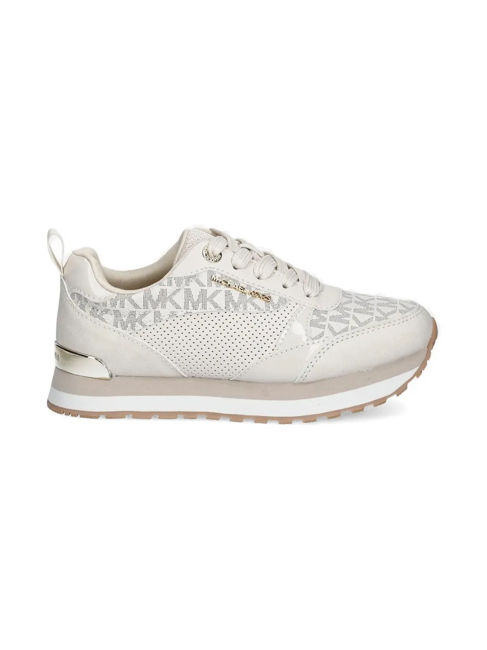 Michael Kors Kids monogram perforated sneakers Neutrals