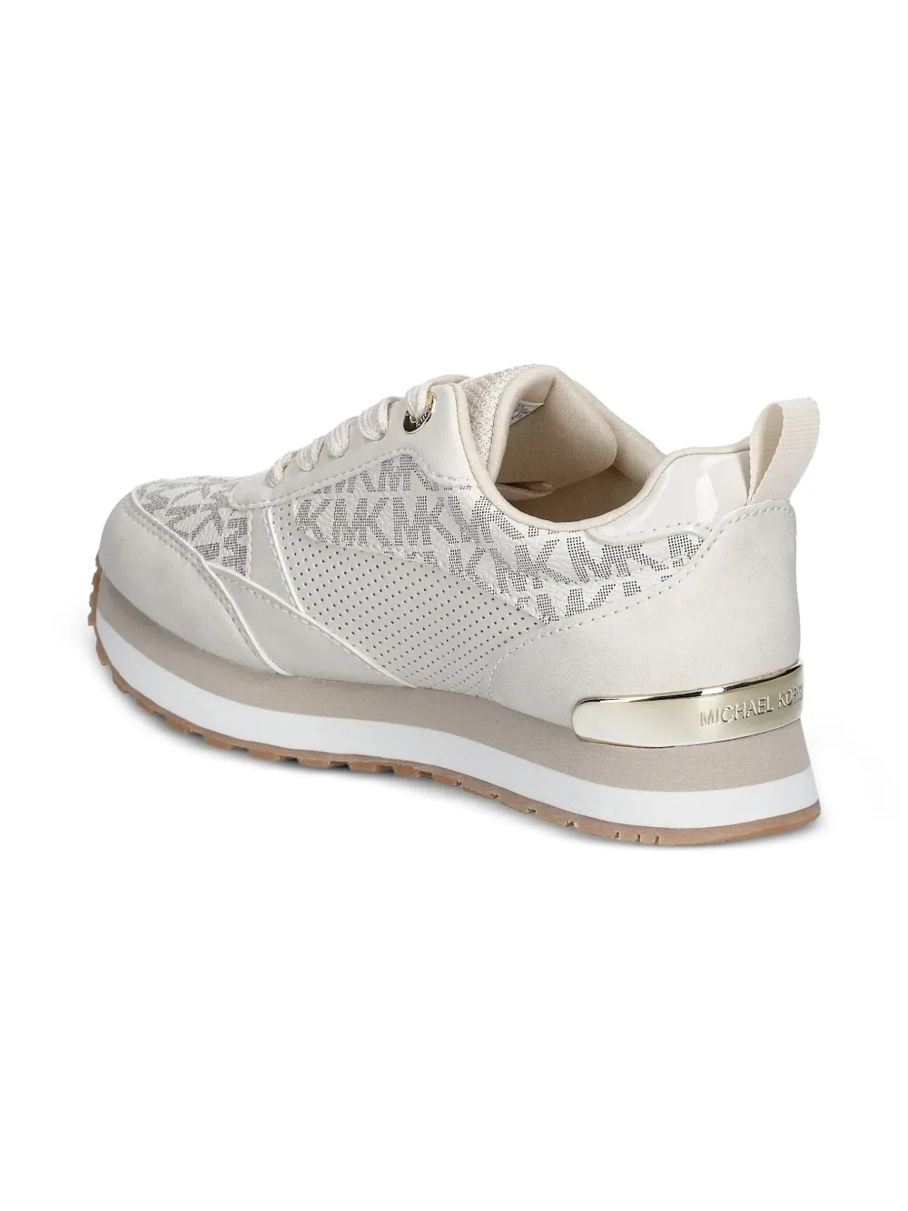 Michael Kors Kids monogram perforated sneakers Neutrals