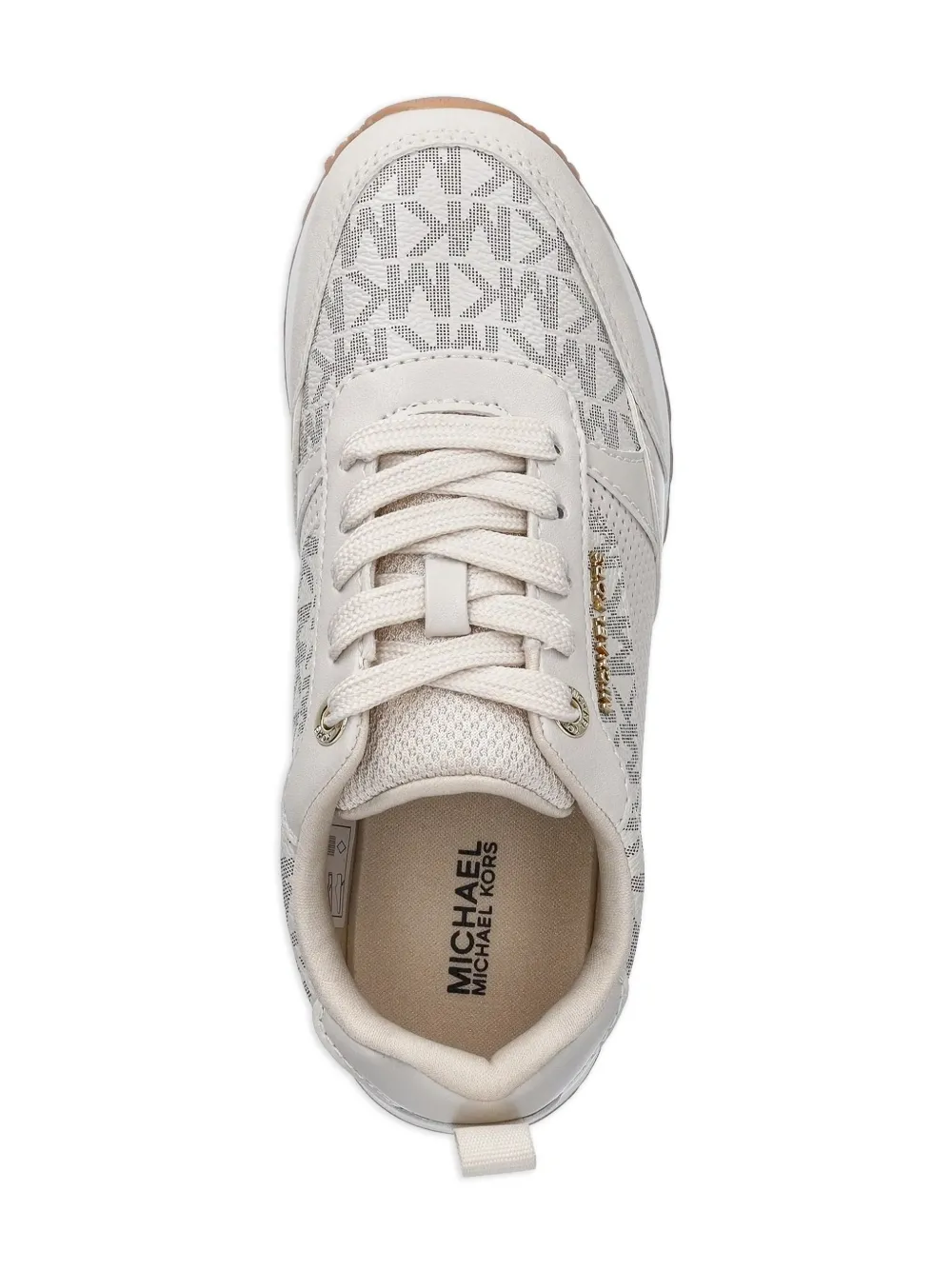 Michael Kors Kids monogram perforated sneakers Neutrals