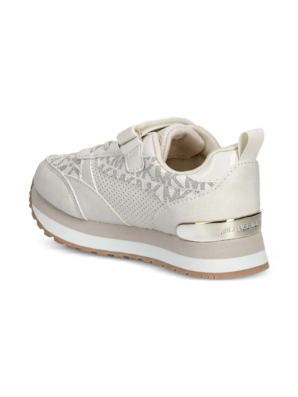 Michael Kors Kids monogram perforated trainers Neutrals