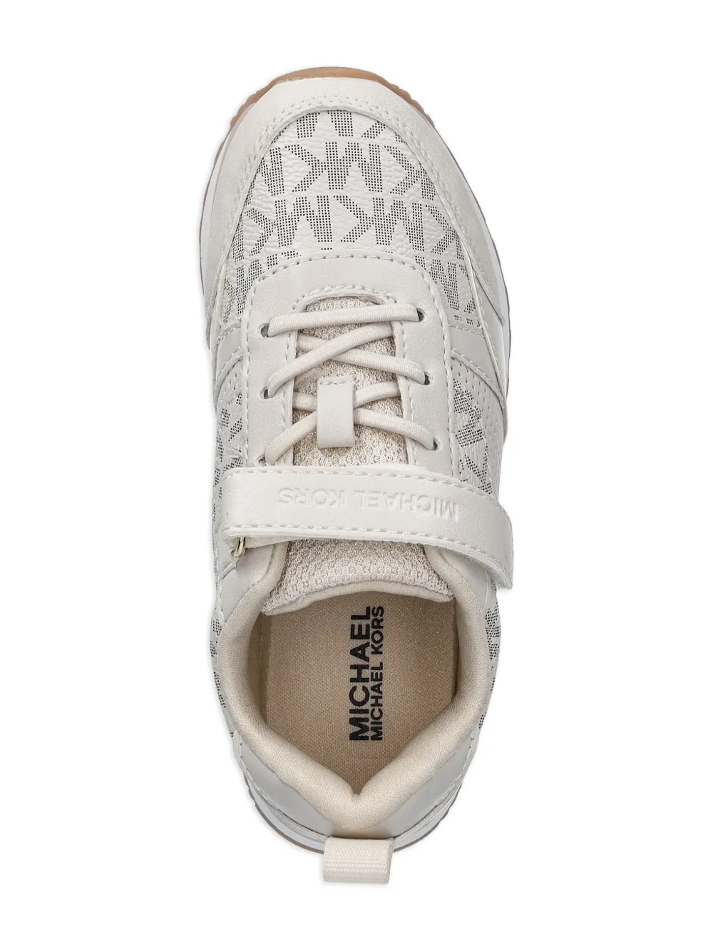 Michael Kors Kids monogram perforated trainers Neutrals