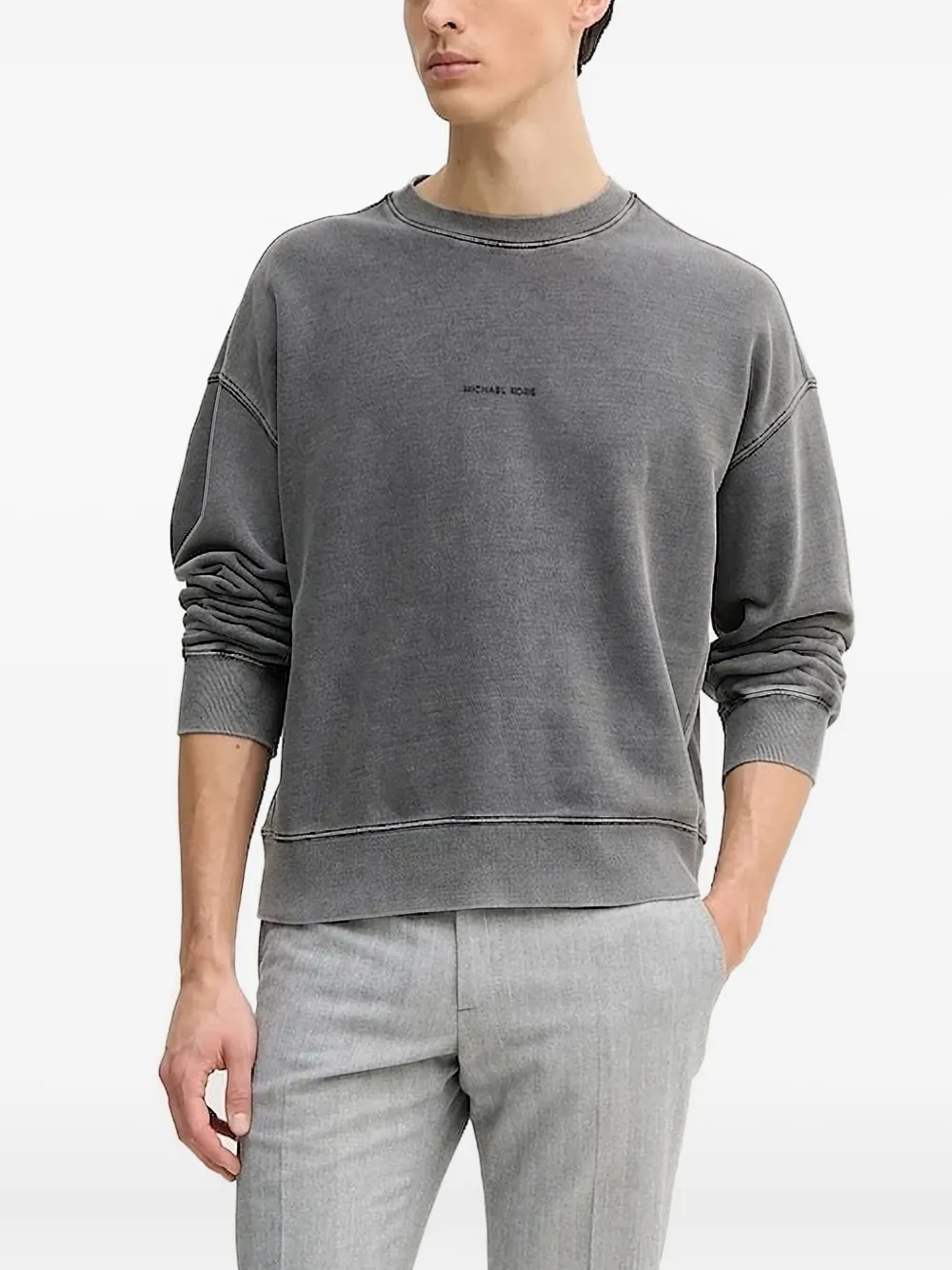 Michael Kors logo-detail crew-neck sweatshirt Grijs