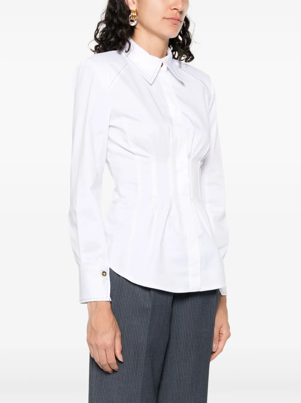 Elisabetta Franchi Popeline shirt Wit
