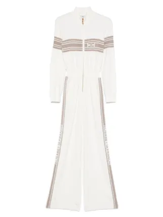 Elisabetta Franchi Logo Jumpsuit | White | FARFETCH