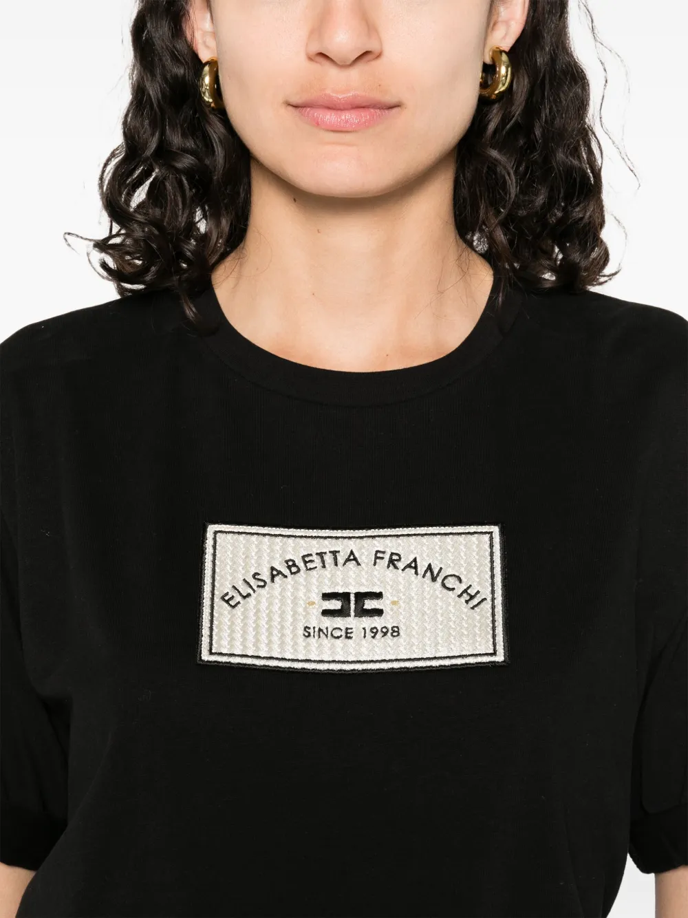 Elisabetta Franchi Katoenen T-shirt Zwart