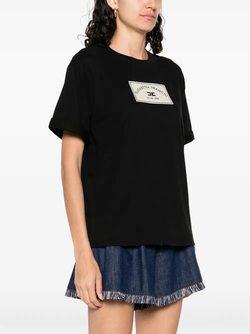 Elisabetta Franchi Katoenen T-shirt Zwart