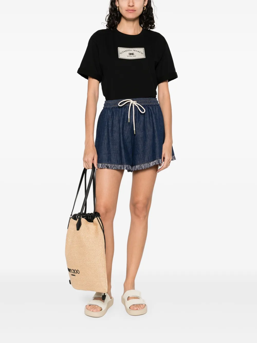 Elisabetta Franchi Katoenen T-shirt Zwart