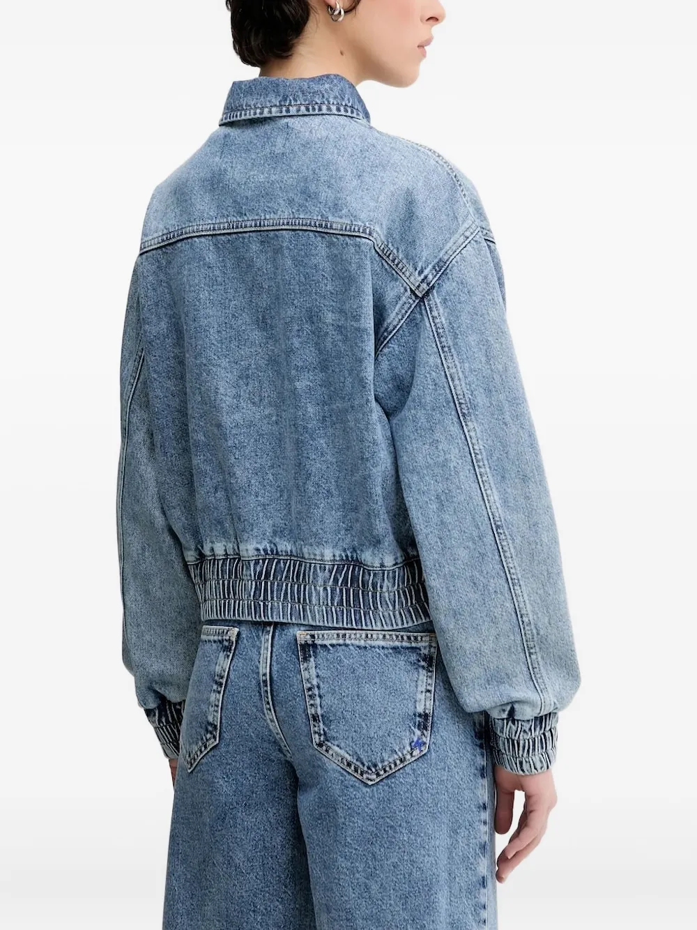 Karl Lagerfeld Jeans zip-front denim jacket Blauw