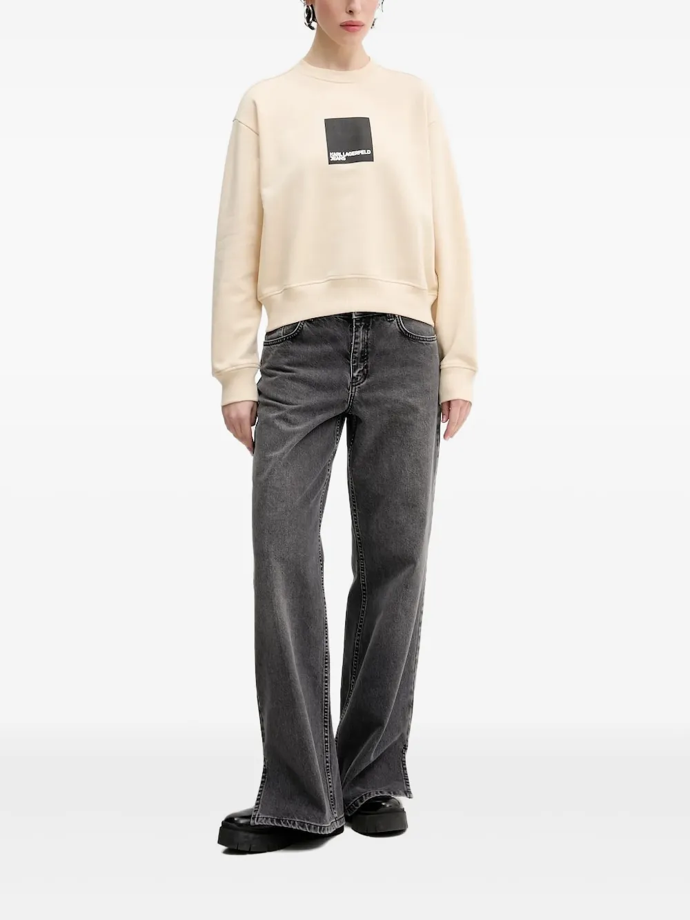 Karl Lagerfeld Jeans Sweater met logoprint Beige