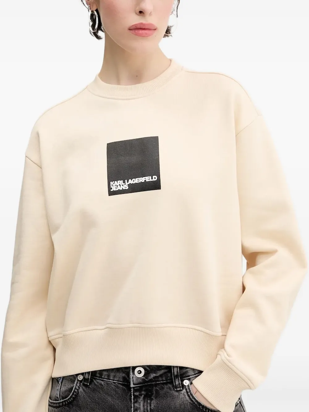 Karl Lagerfeld Jeans Logo-print Sweatshirt In Neutral