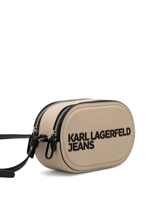 Karl Lagerfeld Jeans oval-shaped double-zip crossbody bag
