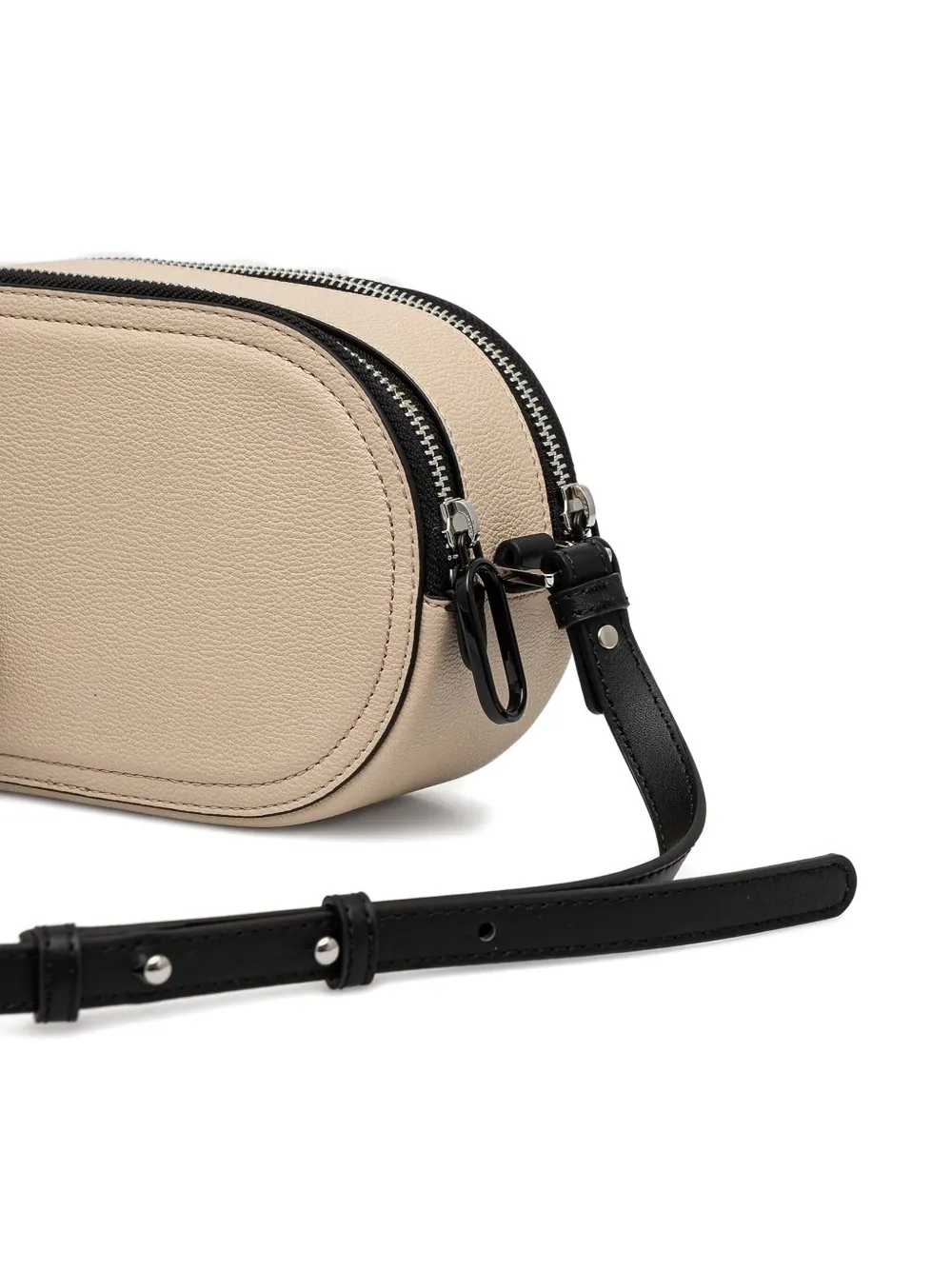 Karl Lagerfeld Jeans oval-shaped double-zip crossbody bag Beige