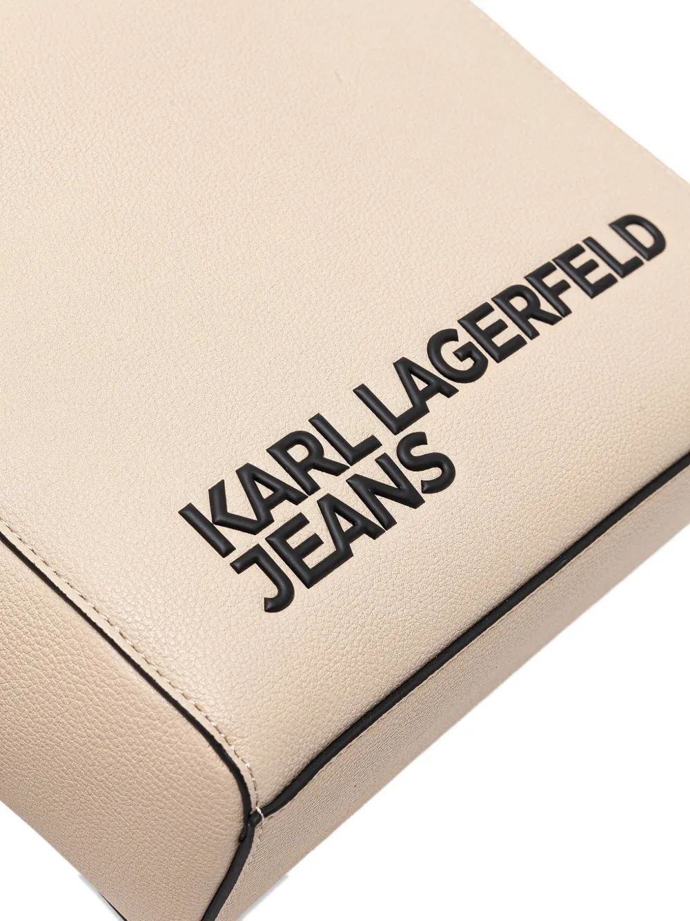 Karl Lagerfeld Jeans Shopper met dubbel handvat en logoprint Beige