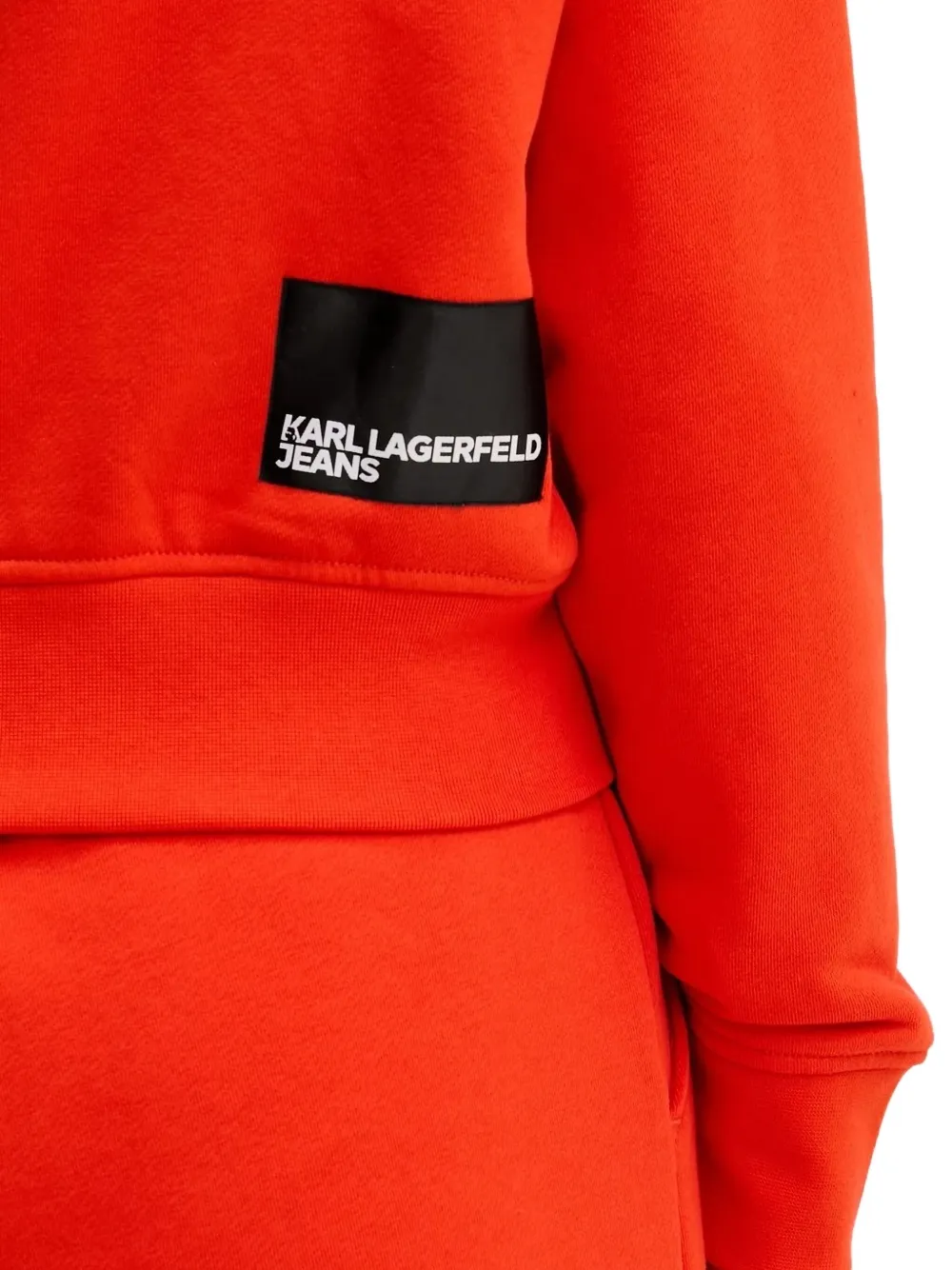 Karl Lagerfeld Jeans Logo-detail Long-sleeves Hoodie In Red
