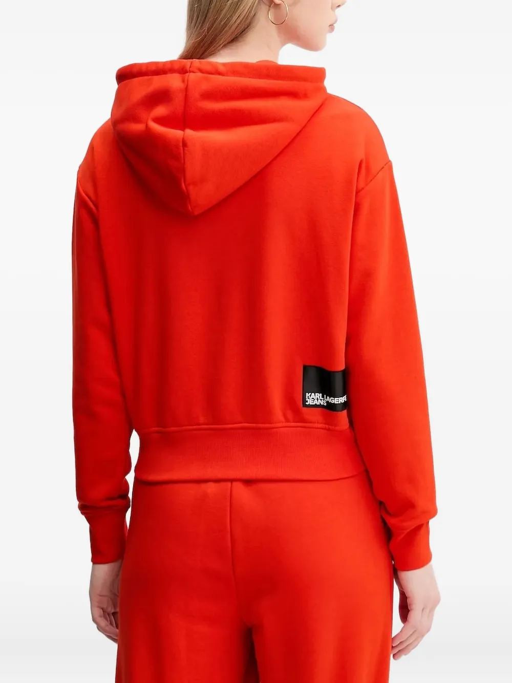Karl Lagerfeld Jeans Hoodie met logodetail en lange mouwen - Rood